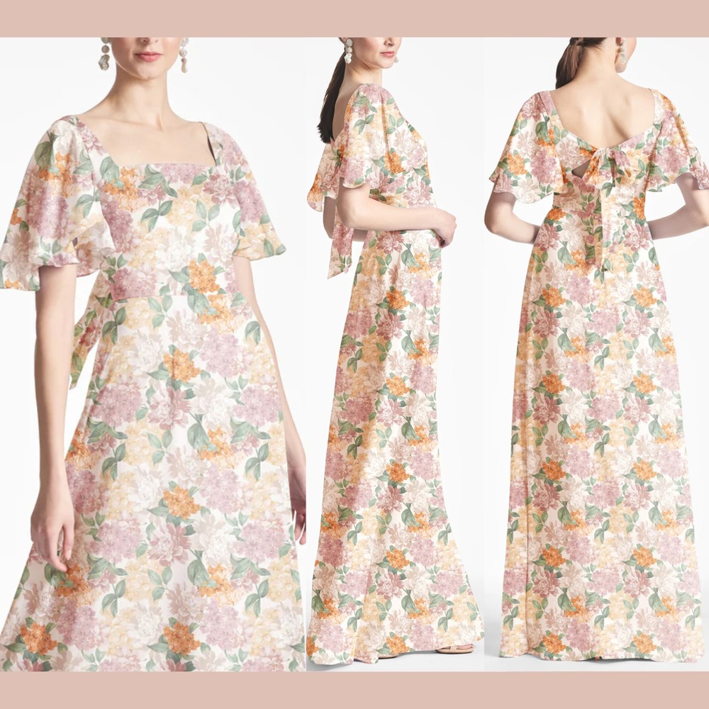 NWT $365 Sachin & Babi [ 4 ] Aurora Floral‎ Gown in Antique Bouquet #Q1173